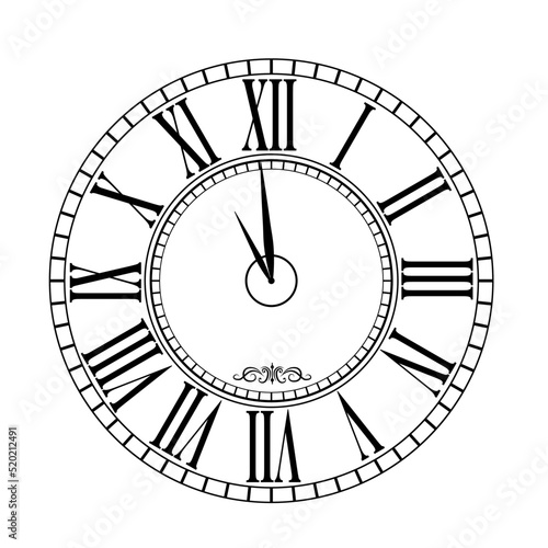 Watch face with Roman numerals
