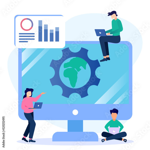 Illustration vector graphic cartoon character of international financial growth