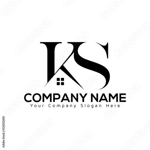 Beautiful KS home logo design in vector for construction, home, real estate, building, and property. creative elegant Monogram. Premium Business KS home logo icon