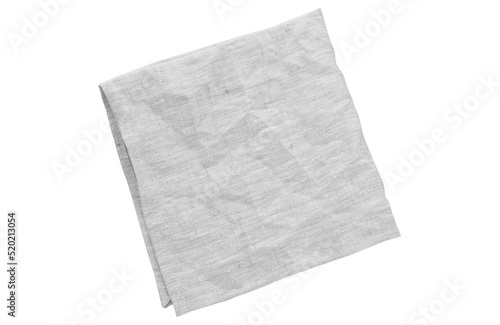Empty canvas napkin top view isolated on white