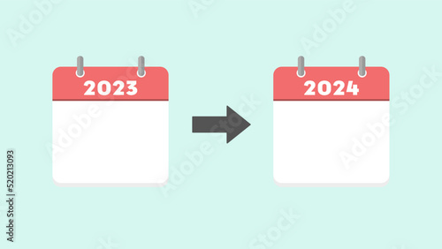 2023年と2024年のカレンダー -  カウントダウン･予定･延期イメージ素材