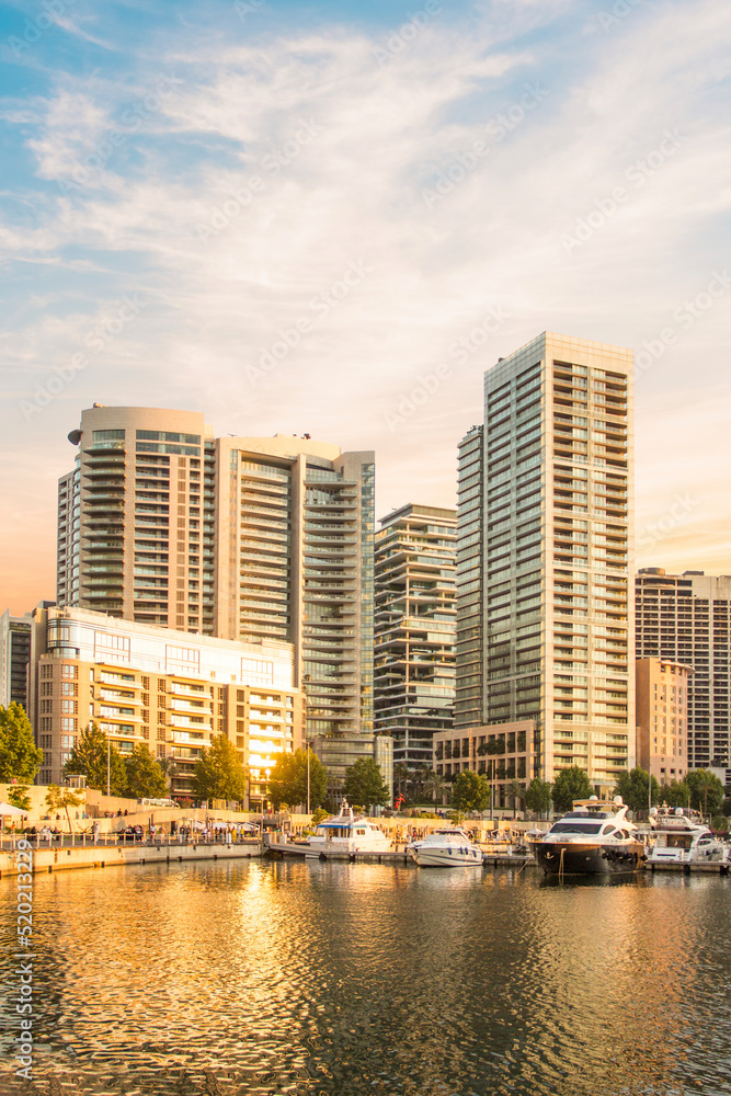 Beautiful view of Zaitunay Bay in Beirut, Lebanon