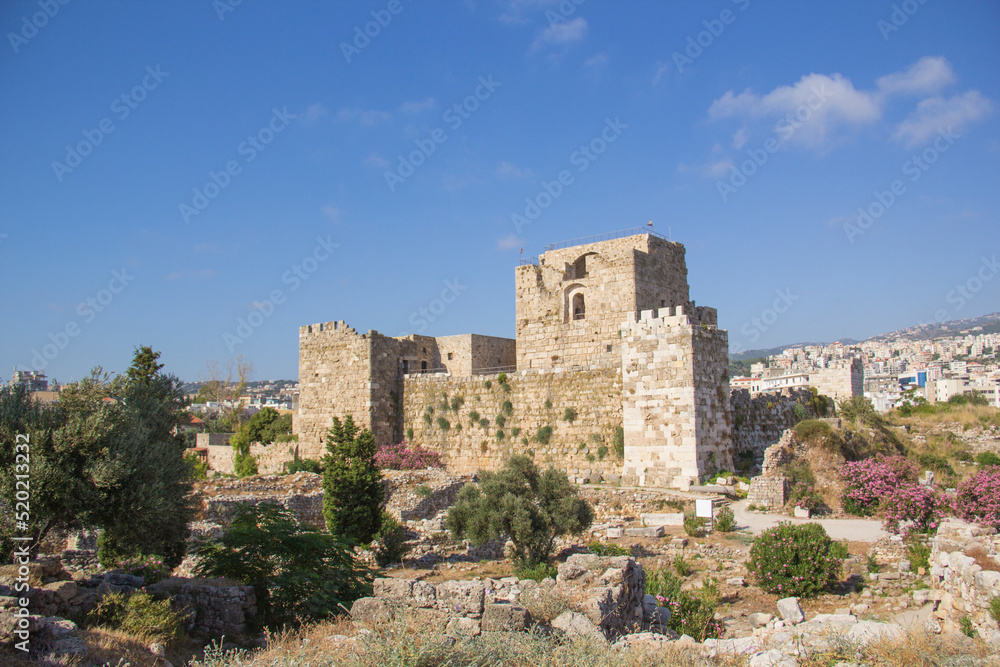 Beautiful view of the Crusader Fort in Byblos (also known as Jubayl or Jebeil), Lebanon