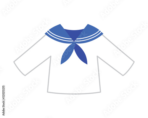 シンプルなセーラー服のイラスト　素材