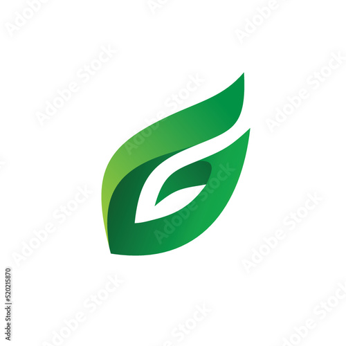 Letter G Leaf Logo Vector
