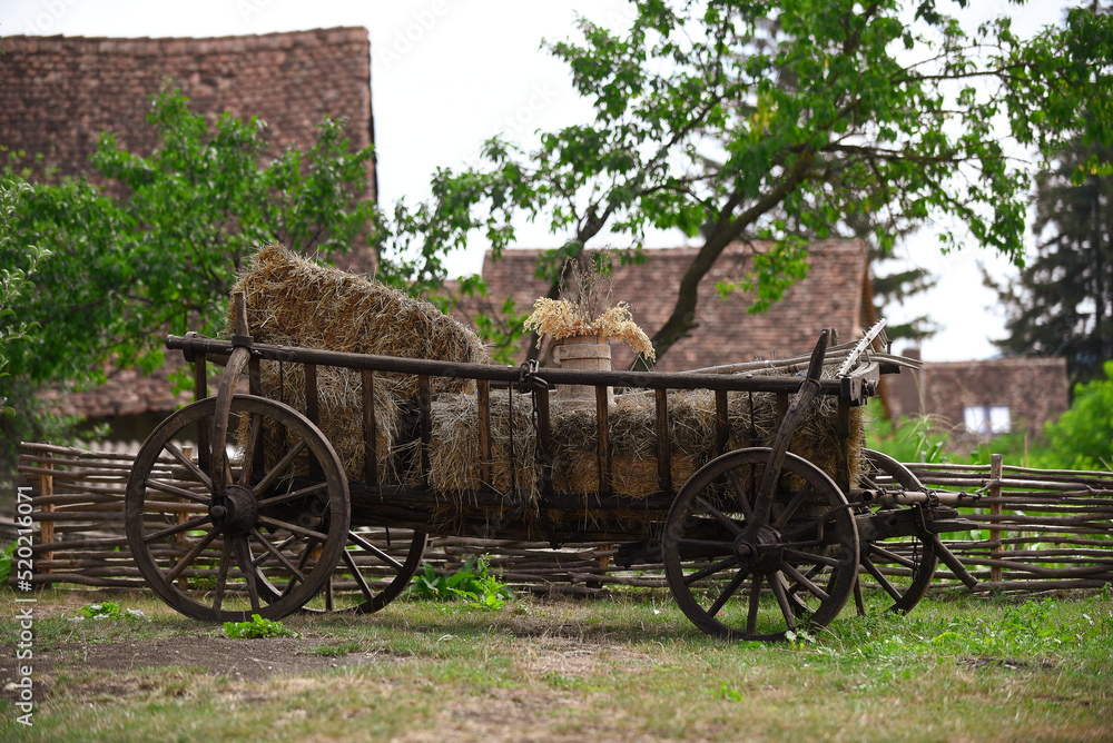old cart with hay
