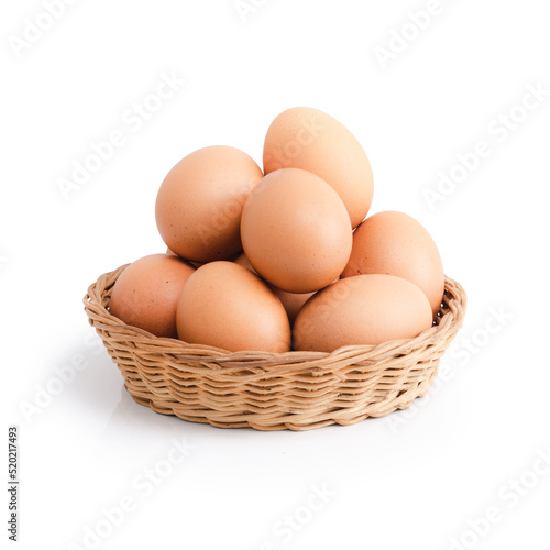 Wallpaper Mural Eggs in a basket and reflection isolated on a white background are Suitable for creative graphic design and clipping paths. Torontodigital.ca