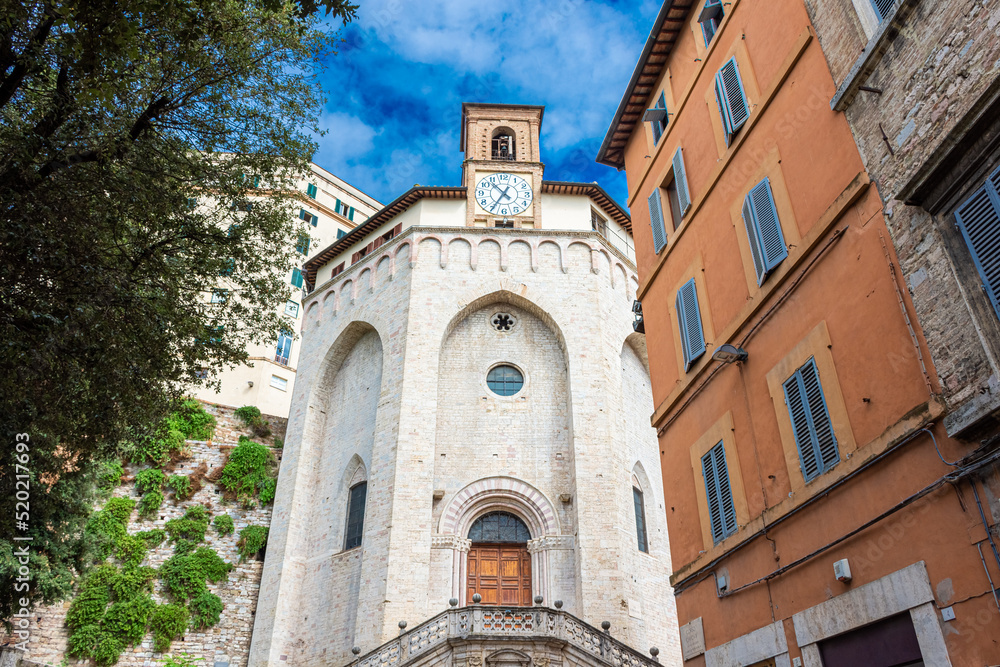 Church in Perugia historic center, Umbria Italy