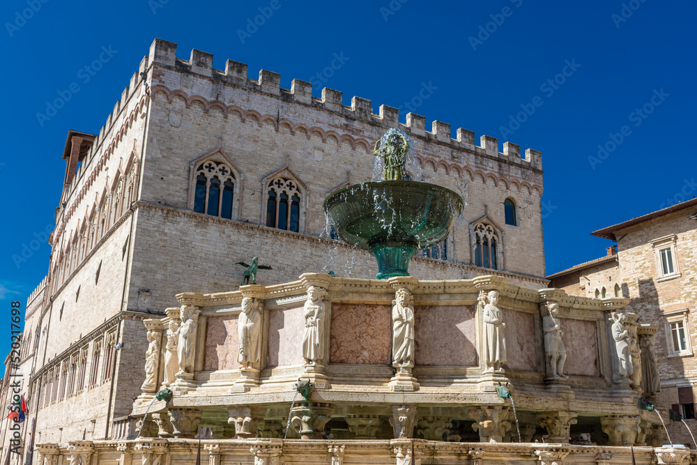 Palazzo dei Priori in Perugia main square Umbria, Italy