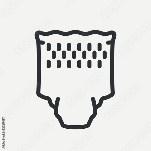Adult diapers icon. Diapers pants symbol. Underwear for the elderly people. Vector illustration