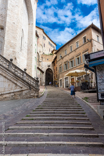 PERUGIA  ITALY  6 AUGUST 2021 Street in the medieval historic center