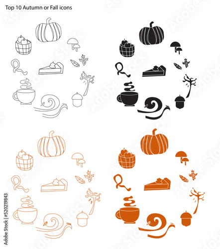 set of autumn or fall season icons. use this icons for your website and designs