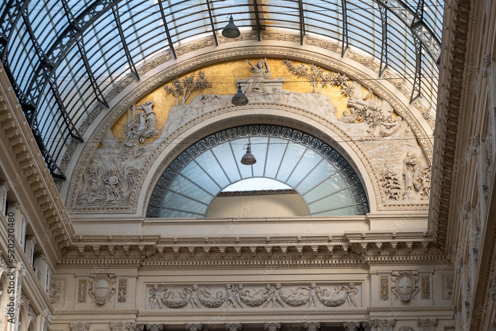 Gallery Umberto I in Naples, built in the Art Nouveau design, Italy
