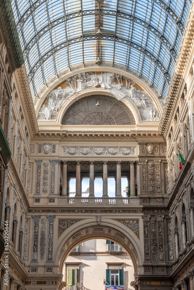 Gallery Umberto I in Naples, built in the Art Nouveau design, Italy