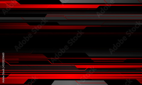 Abstract red light grey metal black cyber futuristic technology geometric design modern background vector