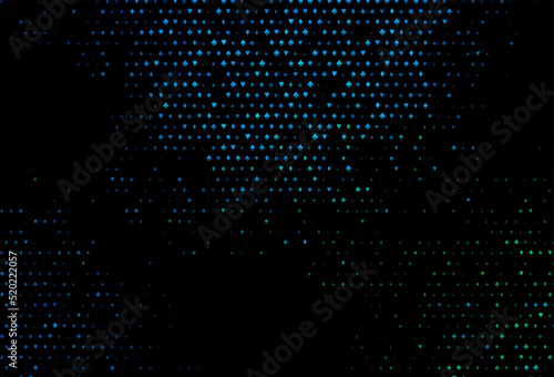 Dark blue, green vector texture with playing cards.