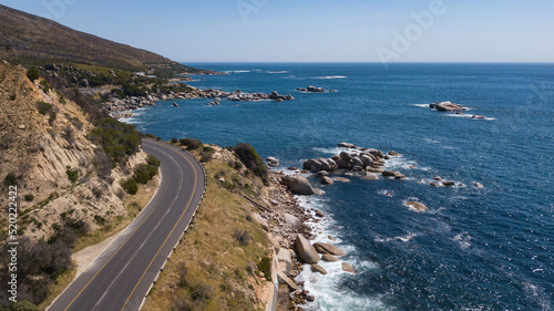 Chapman's Peak Drive with the ocean in the background. Cape Town, South Africa.