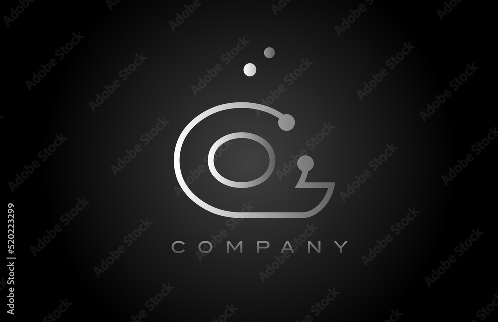 black white grey Q dot line alphabet letter logo icon design. Creative template for company and business