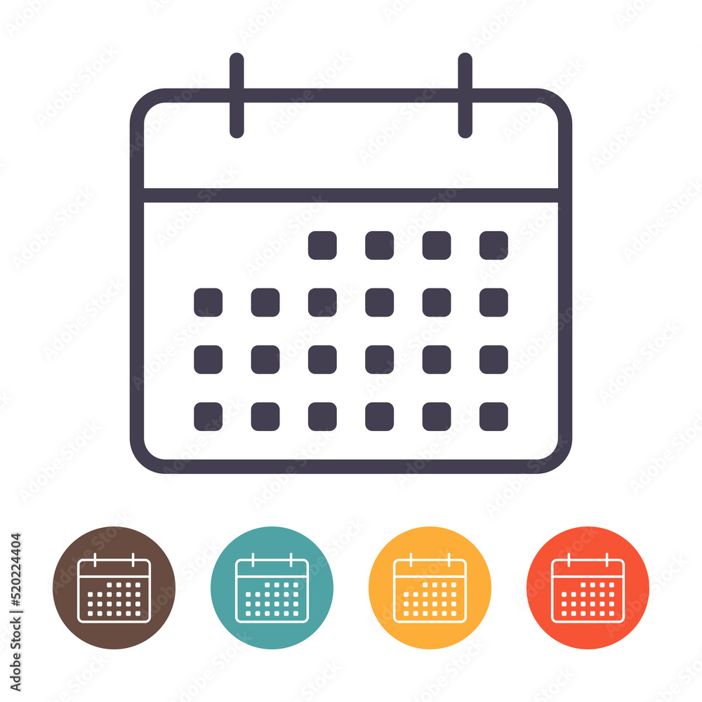 Calendar icon isolated on white background Calendar icon isolated on white background