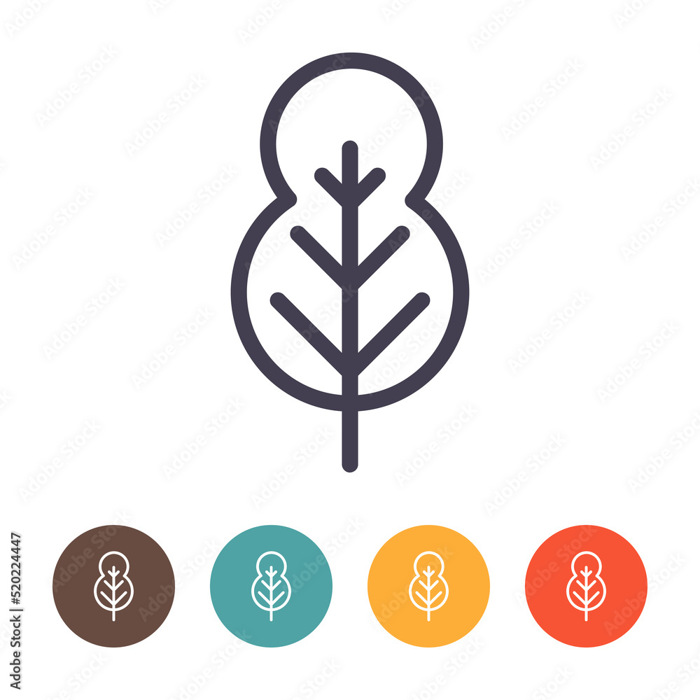 Leaf line icon isolated on white background Leaf line icon isolated on white background