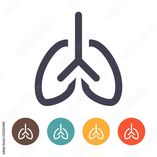 Lungs icon isolated on white background