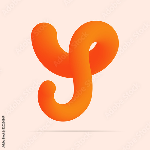 Wallpaper Mural Y letter made of shinny orange color design. Vector isolated font for bright logo, poster, headline, etc. Torontodigital.ca