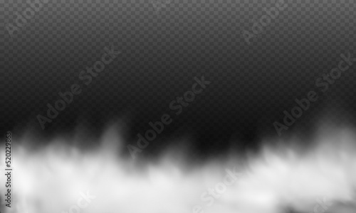White vector cloudiness ,fog or smoke on dark checkered background.Set of Cloudy sky or smog over the city.Vector illustration.