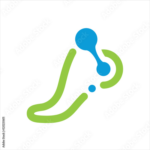 Vector Creative Foot Technology DNA Logo Design Symbol Icon Template Illustrations