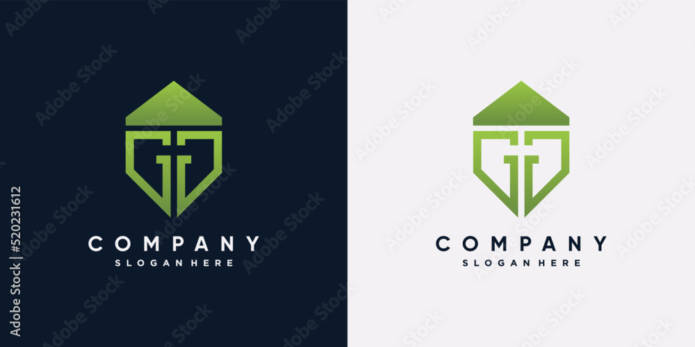 Monogram logo design template for business with initial letter gg and creative concept Monogram logo design template for business with initial letter gg and creative concept