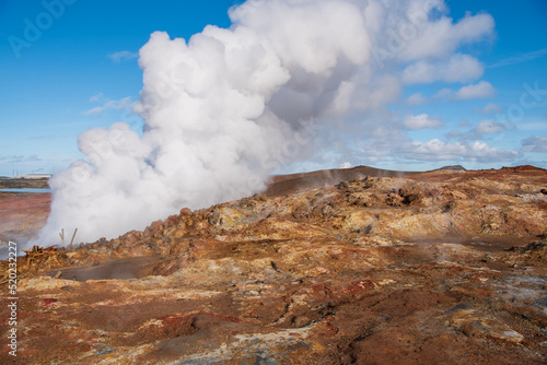 Gunnuhver Steam Vent at Gunnuhver Geothermal Area on Reykjanes Peninsula in Iceland photo