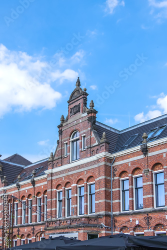 Original, monumental building was once office of Westergasfabriek used to be a factory all those years ago and was constructed in 1885 so as to produce gas. Westerpark, Amsterdam, the Netherlands.