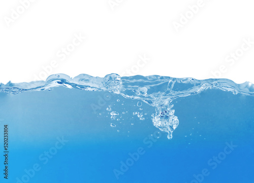 Fresh water surface with splash and air bubbles .