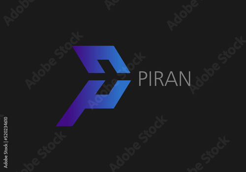 Wallpaper Mural abstract, alphabet or letter P logo concept, hand-drawn abstract, creative vector logo for any business.Letter P Logo. P Letter Design, brand identity, Torontodigital.ca