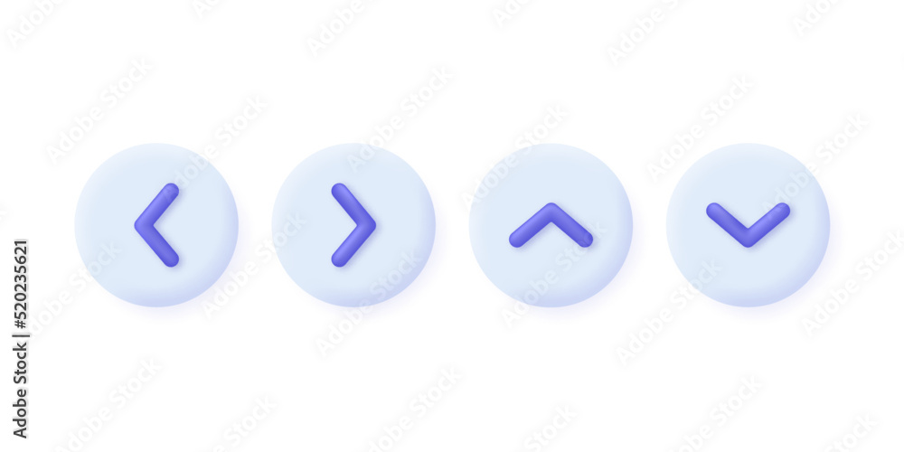 Fototapeta premium 3D Arrow set isolated on white background. Can be used for many purposes. Trendy and modern vector in 3d style