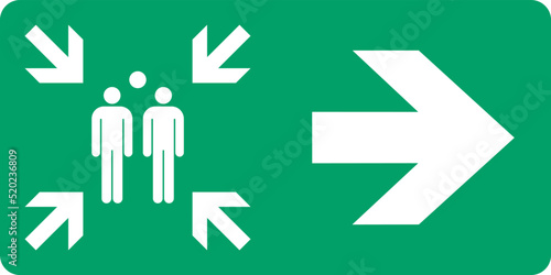 ISO 7010 E007/A90 Evacuation assembly point