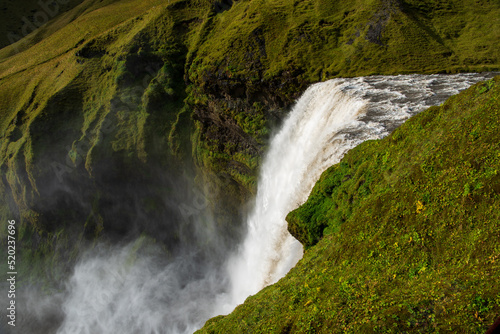 Skógafoss, skogafoss, waterfall, Iceland, southern, south, Suðurland, landscape, nature, natural, cascade, landmark, scenic, outdoors, wilderness, travel, water, powerful, mountains, gorge, cliff, 