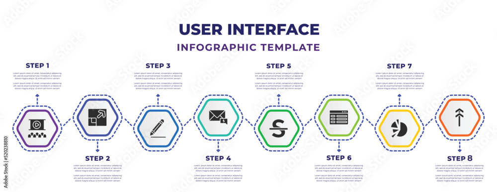 user interface infographic design template with hall, expand tool ...