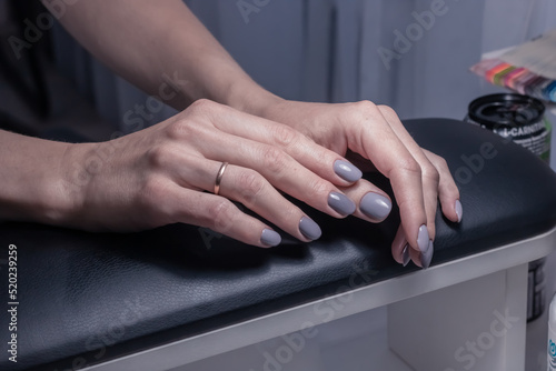 Women's hands after a manicure in a beauty salon