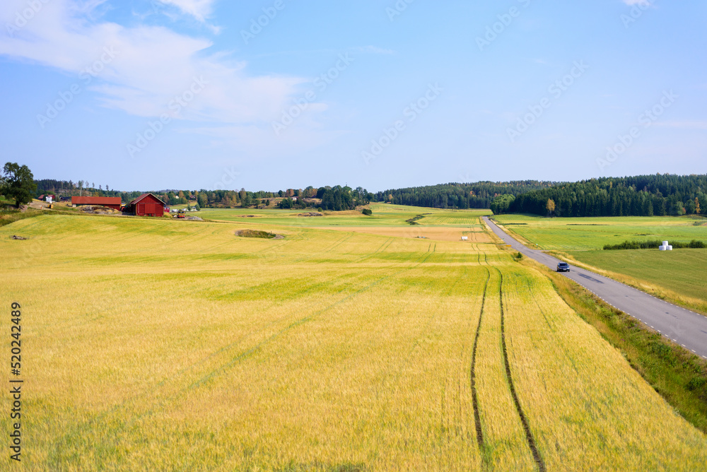 Sweden, landscape. agricultural field after harvesting
