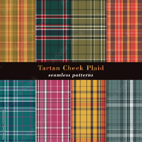 Collection of great tartan plaid scottish patterns
