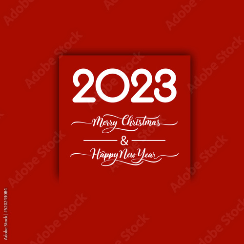 2023 Happy New Year in golden design  Holiday greeting card design.