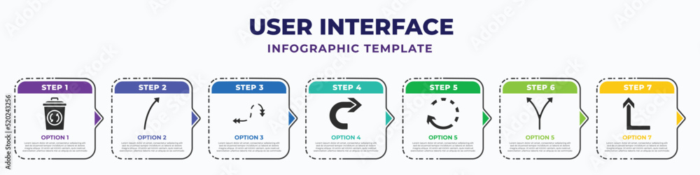 user interface infographic design template with recycling container ...