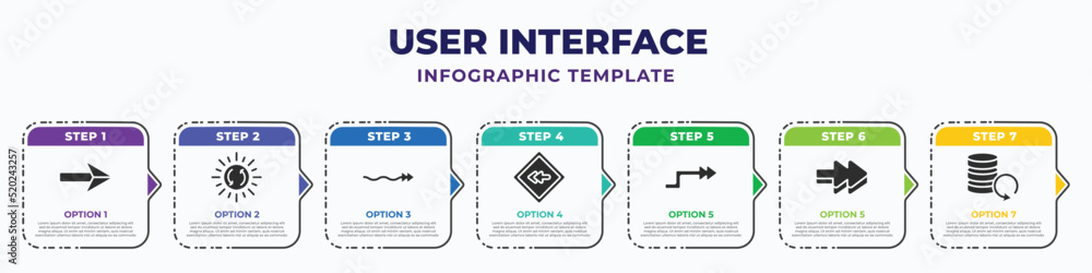 user interface infographic design template with right drawn arrow ...