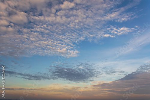Photography Beautiful sky background with picturesque cirrocumulus clouds during sunset