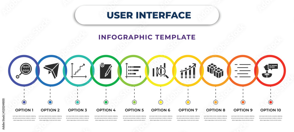 Vecteur Stock user interface infographic design template with binary ...
