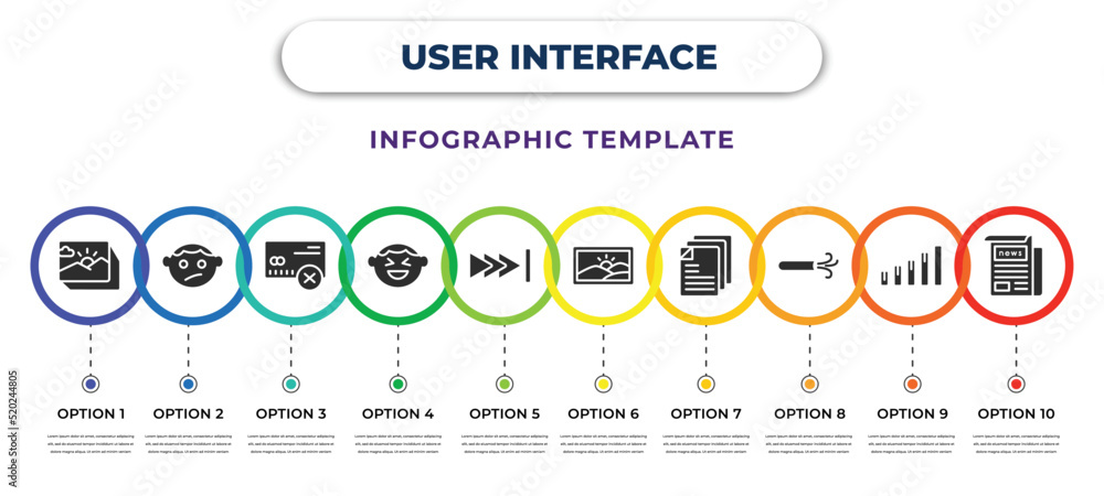 Vetor de user interface infographic design template with image with ...