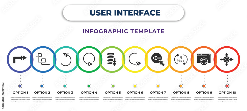 user interface infographic design template with right, sketched arrow ...