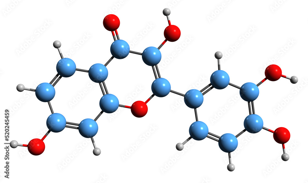 3D image of Fisetin skeletal formula - molecular chemical structure of plant flavonol isolated on white background
3D image of Fisetin skeletal formula - molecular chemical structure of plant flavonol isolated on white background