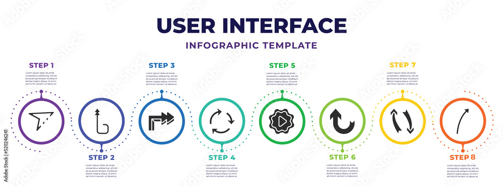 user interface infographic design template with navigation arrow with ...