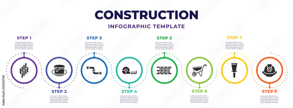 Vetor de construction infographic design template with floor, paint ...